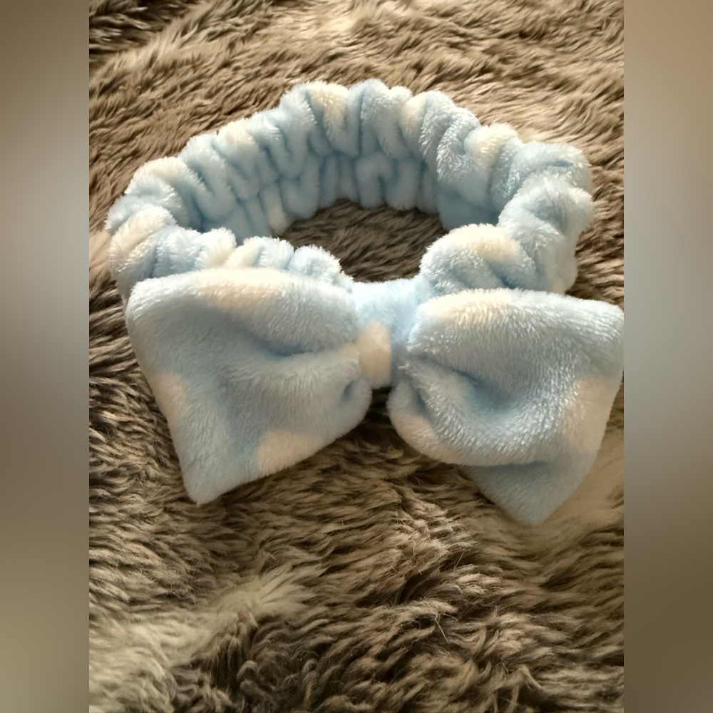 Soft Blue Bow Headband